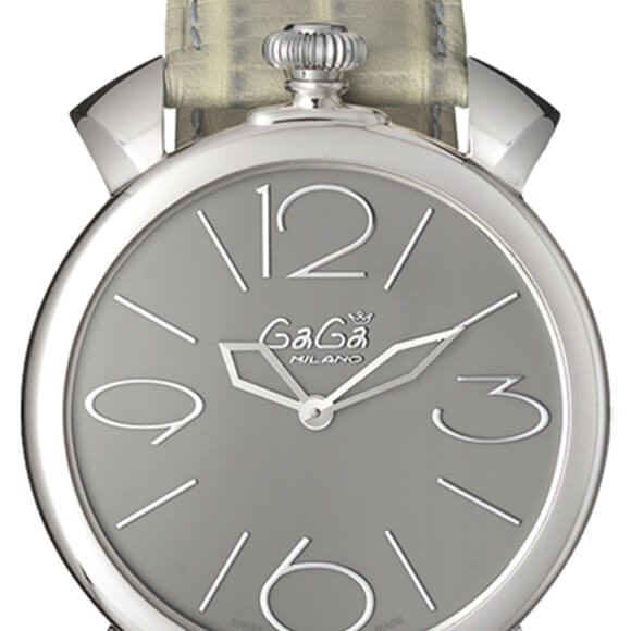 ガガミラノ スーパーコピーGaGa MILANO 時計 マニュアーレシン46mm ライトグレーレザー 5090.07